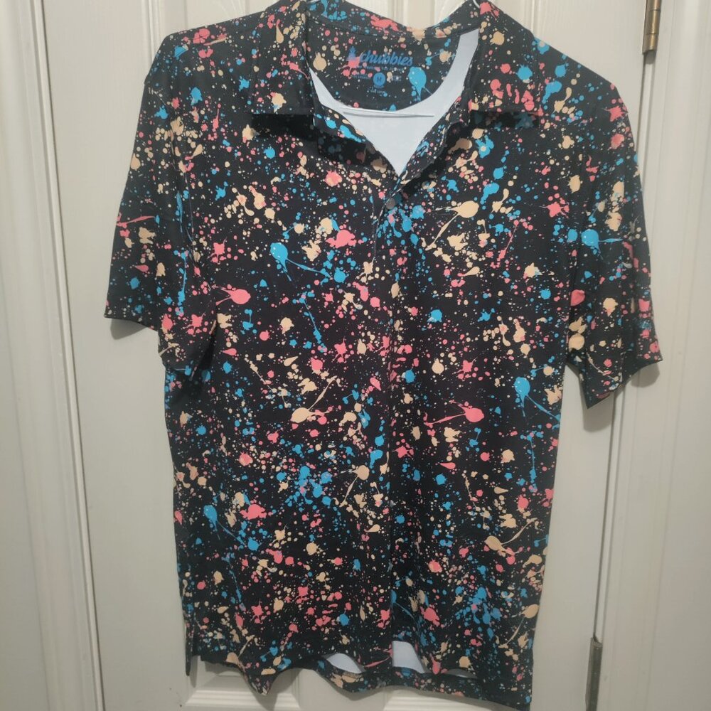 Chubbies The Paint Drips M Mens Performance Polo Shirt 3 Button